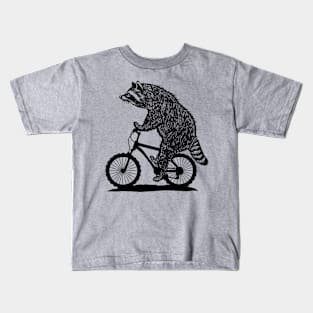 Cycling Raccoon Kids T-Shirt